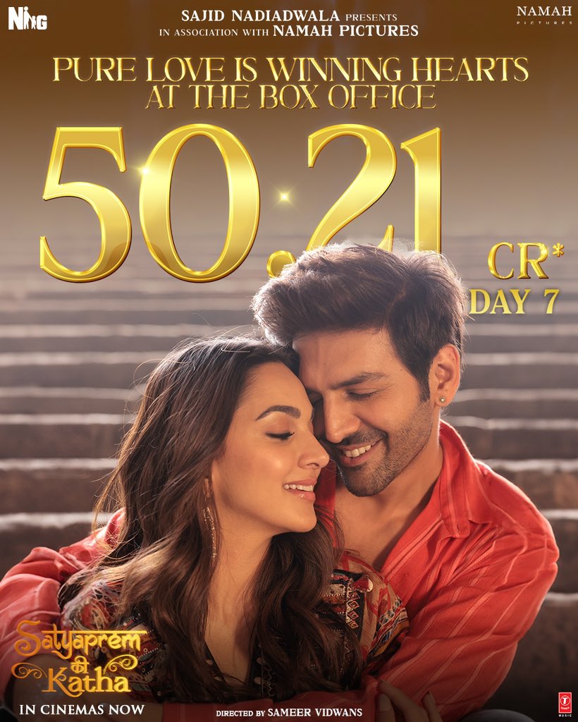 Kishor Arora (@kishorarora19) on Twitter photo Immensely grateful for the love y'all are showering on us! Thank you!! 🤍✨
#SatyaPremKiKatha IN CINEMAS NOW
#SajidNadiadwala #SatyaPremKiKatha
<a href="/TheAaryanKartik/">Kartik Aaryan</a> <a href="/advani_kiara/">Kiara Advani</a> <a href="/sameervidwans/">Sameer Vidwans । समीर विद्वांस</a> <a href="/shareenmantri/">Shareen Mantri Kedia</a> <a href="/karandontsharma/">karandontsharma</a> <a href="/DoP_Bose/">ayananka bose</a> <a href="/Acharya1Ganesh/">GANESH ACHARYA</a> <a href="/NGEMovies/">Nadiadwala Grandson</a> <a href="/namahpictures/">Namah Pictures</a> Immensely grateful for the love y'all are showering on us! Thank you!! 🤍✨
#SatyaPremKiKatha IN CINEMAS NOW
#SajidNadiadwala #SatyaPremKiKatha
<a href="/TheAaryanKartik/">Kartik Aaryan</a> <a href="/advani_kiara/">Kiara Advani</a> <a href="/sameervidwans/">Sameer Vidwans । समीर विद्वांस</a> <a href="/shareenmantri/">Shareen Mantri Kedia</a> <a href="/karandontsharma/">karandontsharma</a> <a href="/DoP_Bose/">ayananka bose</a> <a href="/Acharya1Ganesh/">GANESH ACHARYA</a> <a href="/NGEMovies/">Nadiadwala Grandson</a> <a href="/namahpictures/">Namah Pictures</a>