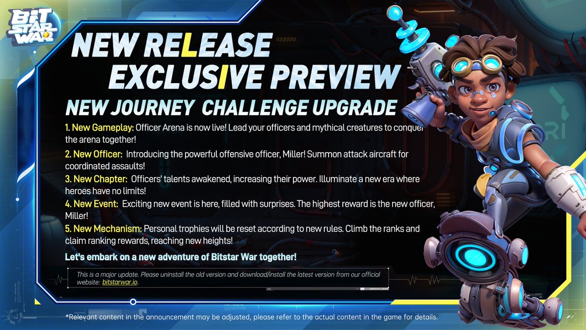 BitstarW's tweet photo. 🎉The brand new version of Bitstar War is coming soon! 🎉
🧨Embark on a fully upgraded adventure,
👊Harness the power of Military Officer Arena, and compete against other players!
#BitstarWar #NewVersion #bnb #bsc #NFTs #BW