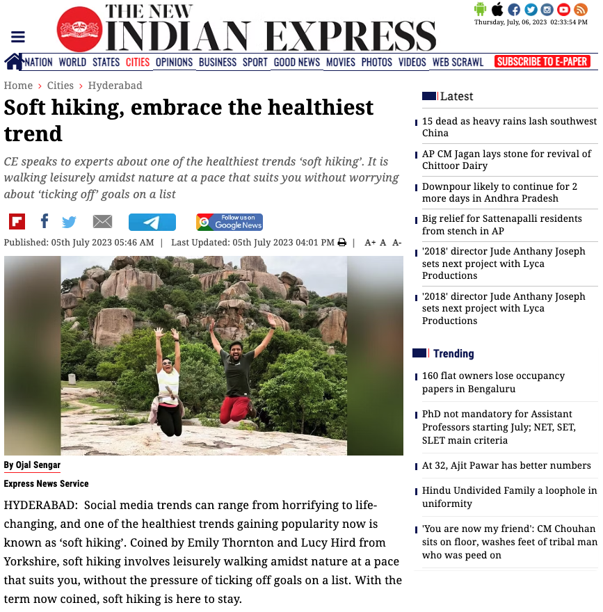 amitbhawani's tweet photo. Got Featured @NewIndianXpress in regards to #SoftHiking.

In a world dominated by screens, taking a break becomes essential, making soft hiking a perfect excuse to reconnect with nature.

Location mentioned - Rachakonda Fort, #Hyderabad

Read it at https://t.co/b4AfoMnpdM https://t.co/ISfopEzfeE