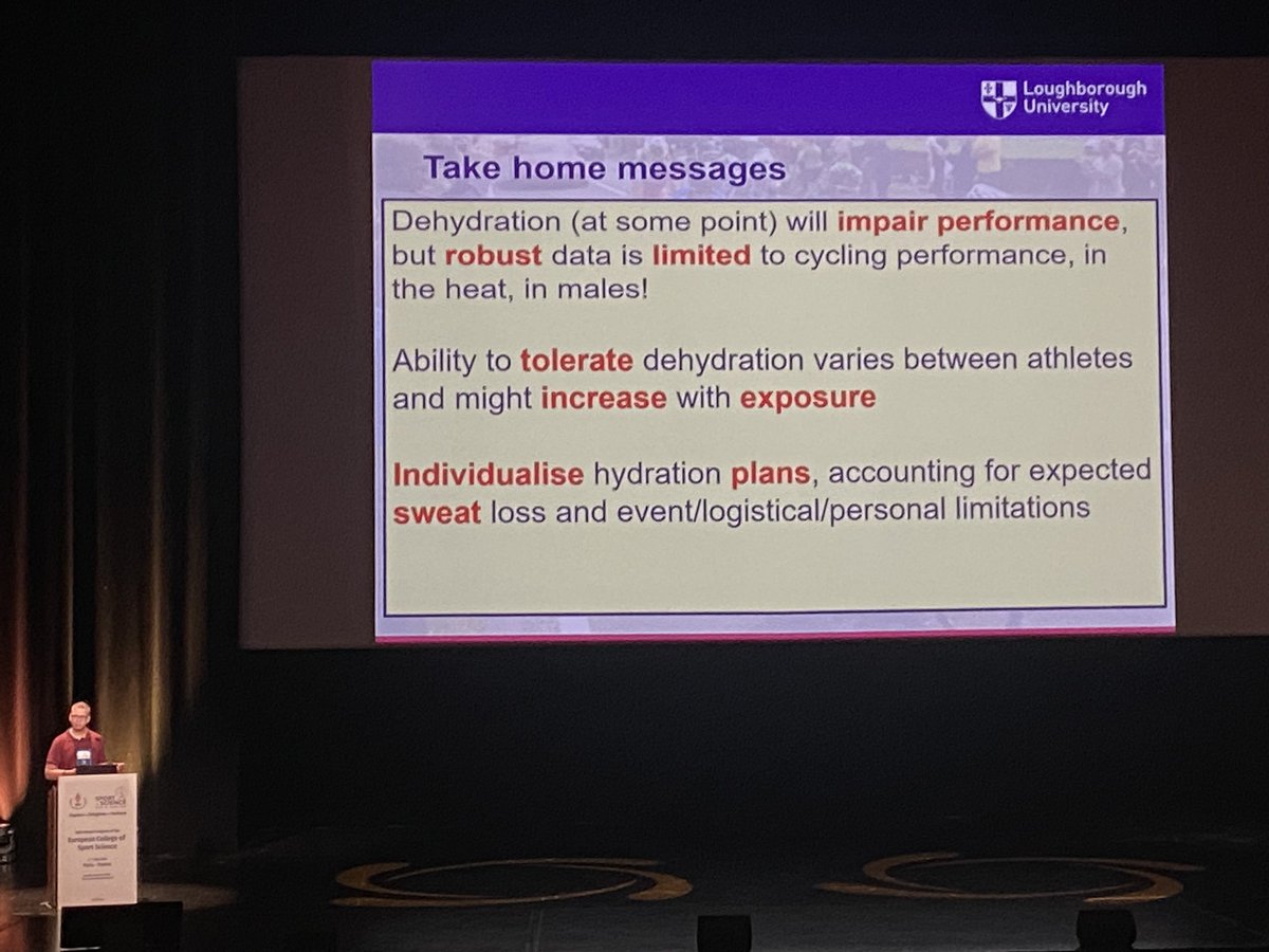 DebDulson's tweet photo. Great morning so far at #ECSS2023. Really interesting talks in the hormonal biology session and great practical take homes on hydration and performance from @LJJ_nutrition https://t.co/vag5ZKR5HB
