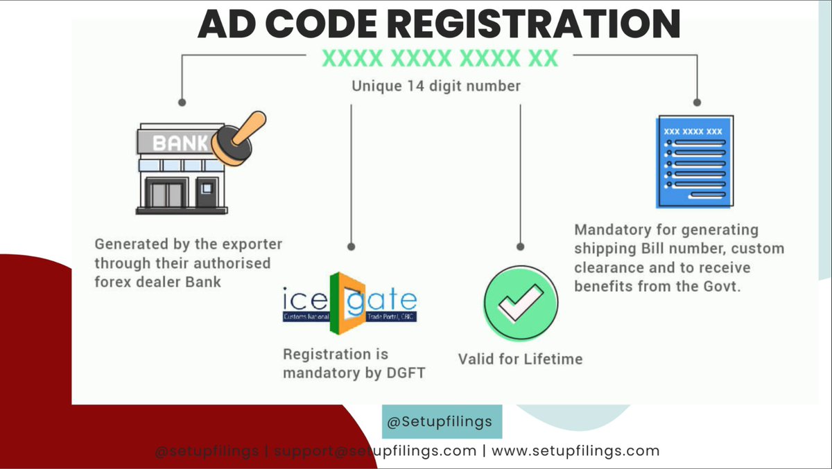setupfilings's tweet image. Unlock the benefits of AD Code registration with SetupFilings. Streamline your import-export transactions and comply with regulations effortlessly. Get today!

For more information Read our article - setupfilings.com/learn/ad-code-…

#AdCodeRegistration #AdCodeBenefits #AdCodeDocuments