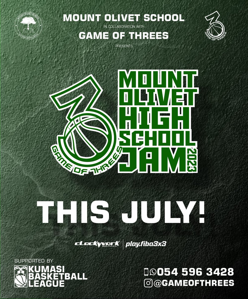 clockwork_brand's tweet photo. ❗️❗️❗️ANNOUNCEMENT ❗️❗️❗️
@gameofthrees has finally said yes to high school ballers.. we are happy to announce our first high school jam in collaboration with MOUNT OLIVET SCHOOL -KUMASI...
STAY TUNED FOR MORE INFO.. THIS IS A VERY QUICK ONE 🏀🇬🇭🙌
#GAMEOFTHREES https://t.co/ZPuAG8Ybtm