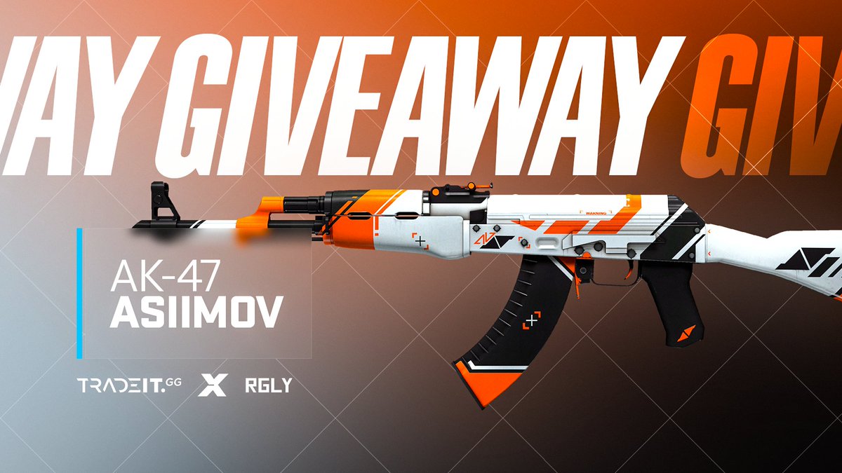 🎁$40 AK-47 | Asiimov🧡 To enter: ✅Retweet & Like, ✅Follow: @rgLyCS, @tradeit_gg, ✅Tag a friend. 🍀Good Luck! ⏰Ends in 5 days! #CSGO #CSGOGiveaway