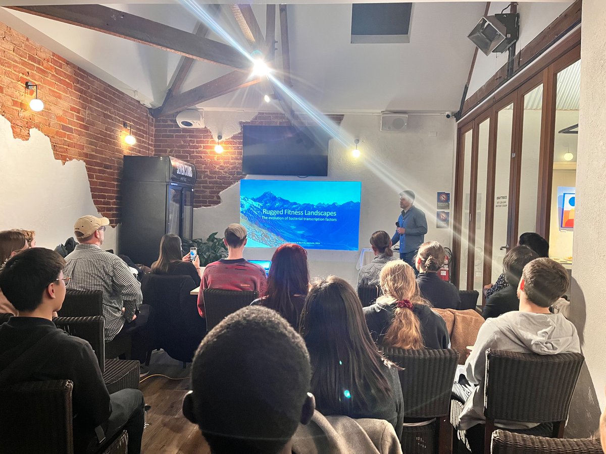 AdelaideProtein's tweet photo. 🍻🎉 Proteins in the Pub 2023

Our speaker for the night @Jackson_Lab sharing his research on ‘The evolution of bacterial transcription factors’ https://t.co/6ogo0vnroN