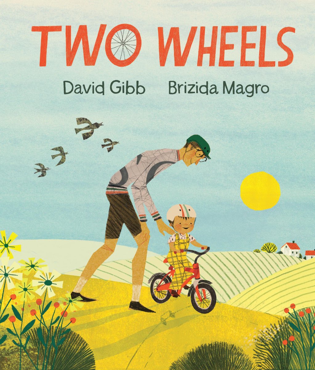 Ding Ding! TWO WHEELS by @DavidGibb and @BrizidaMagro publishes today 🚴 A marvellously stylish picture book sharing the journey of a young boy learning to ride a bike, with the help of supportive Dad. It is charming, heartfelt storytelling perfect for the summertime ☀️