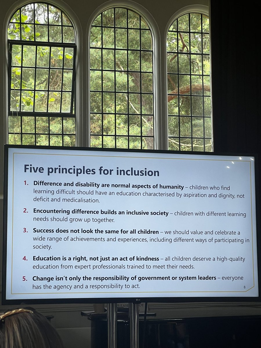 Great to hear from <a href="/TomRees_77/">Tom Rees</a> and <a href="/bennewmark/">Ben Newmark</a> discussing 5 Principles for Inclusion, detailing  the importance of a more rigorous and dignified approach to inclusion #EducationFest