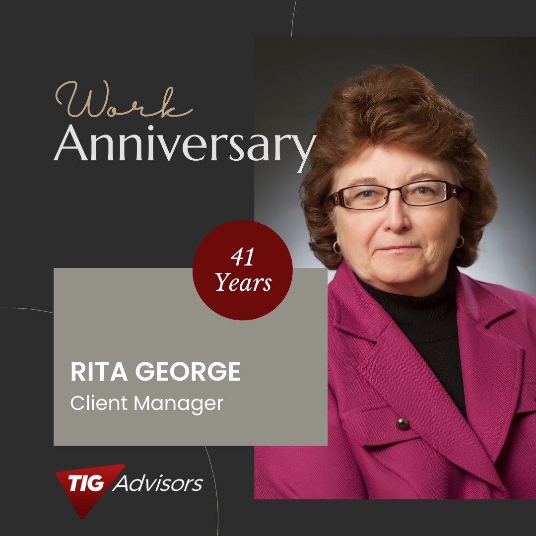 Happy Work Anniversary Rita!

Rita has been with TIG for 41 years!! What a great accomplishment. We are so thankful to have her on TeamTIG. Hope you have a wonderful day.

#worklife #TIGlife #TIGCares #celebratingyou #InsuranceMatters