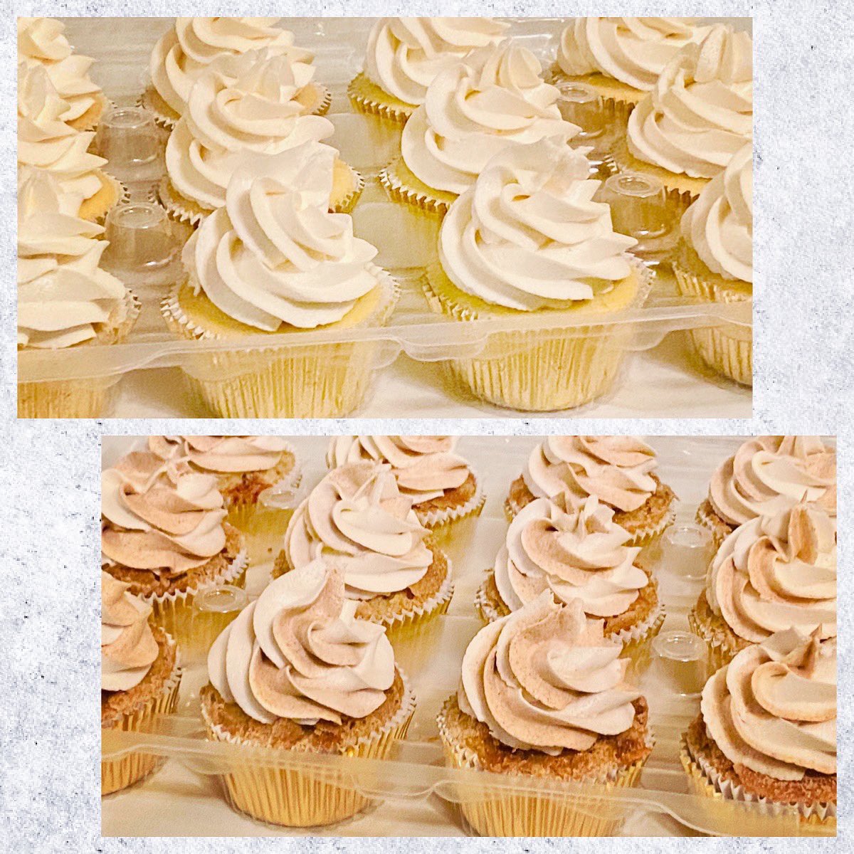 LikealotCakes's tweet photo. Wishing Emma the best 21st birthday last week! Dairy free and nut free cupcakes: snickerdoodle with cinnamon swirl buttercream and vanilla with strawberry filling and vanilla buttercream. #LikealotCakes #cakerlife #jesslife #dairyfree #nutfree #birthdaycupcakes #snickerdoodle https://t.co/h4nahw7mz2