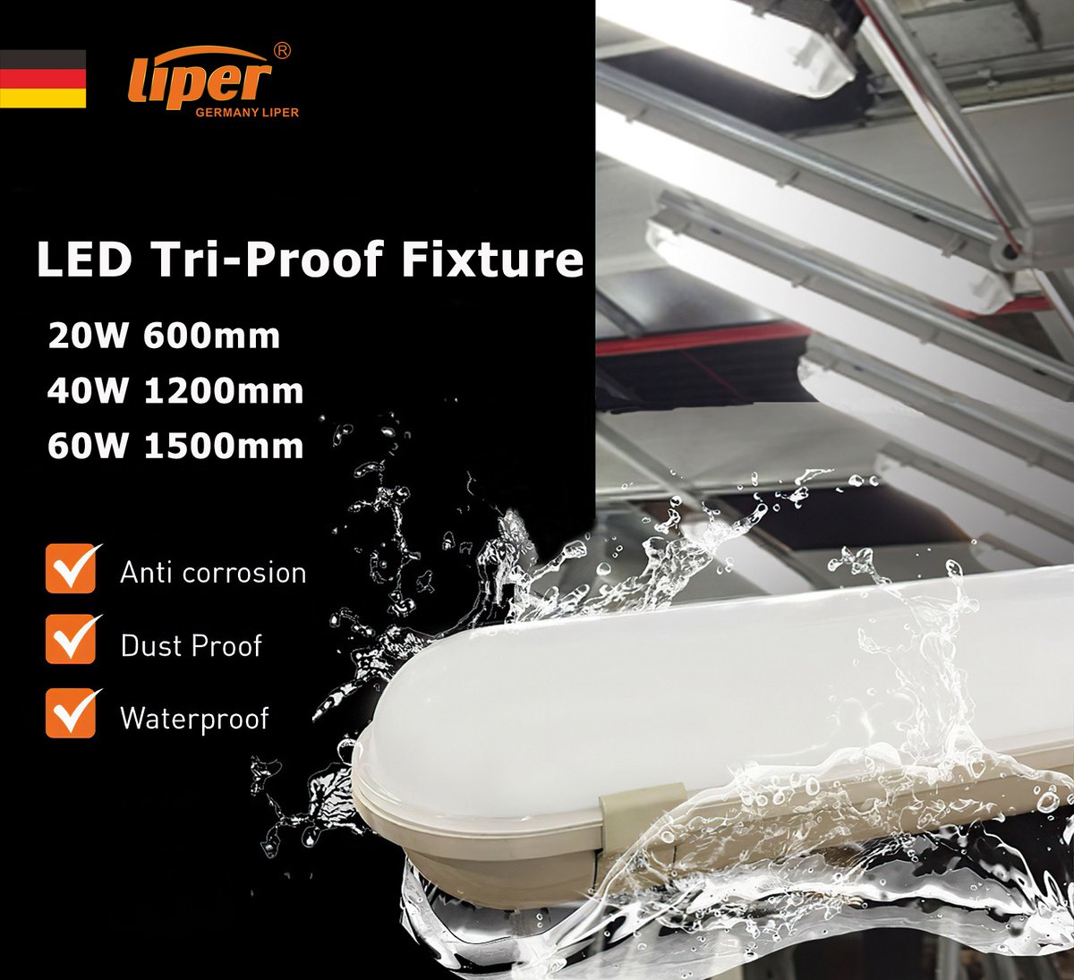 GermanyLiper's tweet photo. Liper Tri-Proof Fixture mostly use for the underground parking garage, supermarkets, warehouses and etc #liper
📷 anti-corrosion
📷 dust proof
📷 waterproof
📷20W 600mm
📷40W 1200mm
📷60W 1500mm https://t.co/2DXPSVy1vu