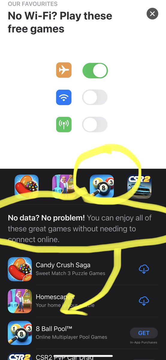 ChingfordWibble's tweet photo. #Apple #fail #doh @Apple @AppleSupport 
Might want to check that a game has offline capabilities BEFORE promoting it’s offline capability…! https://t.co/QlvSRgTQju