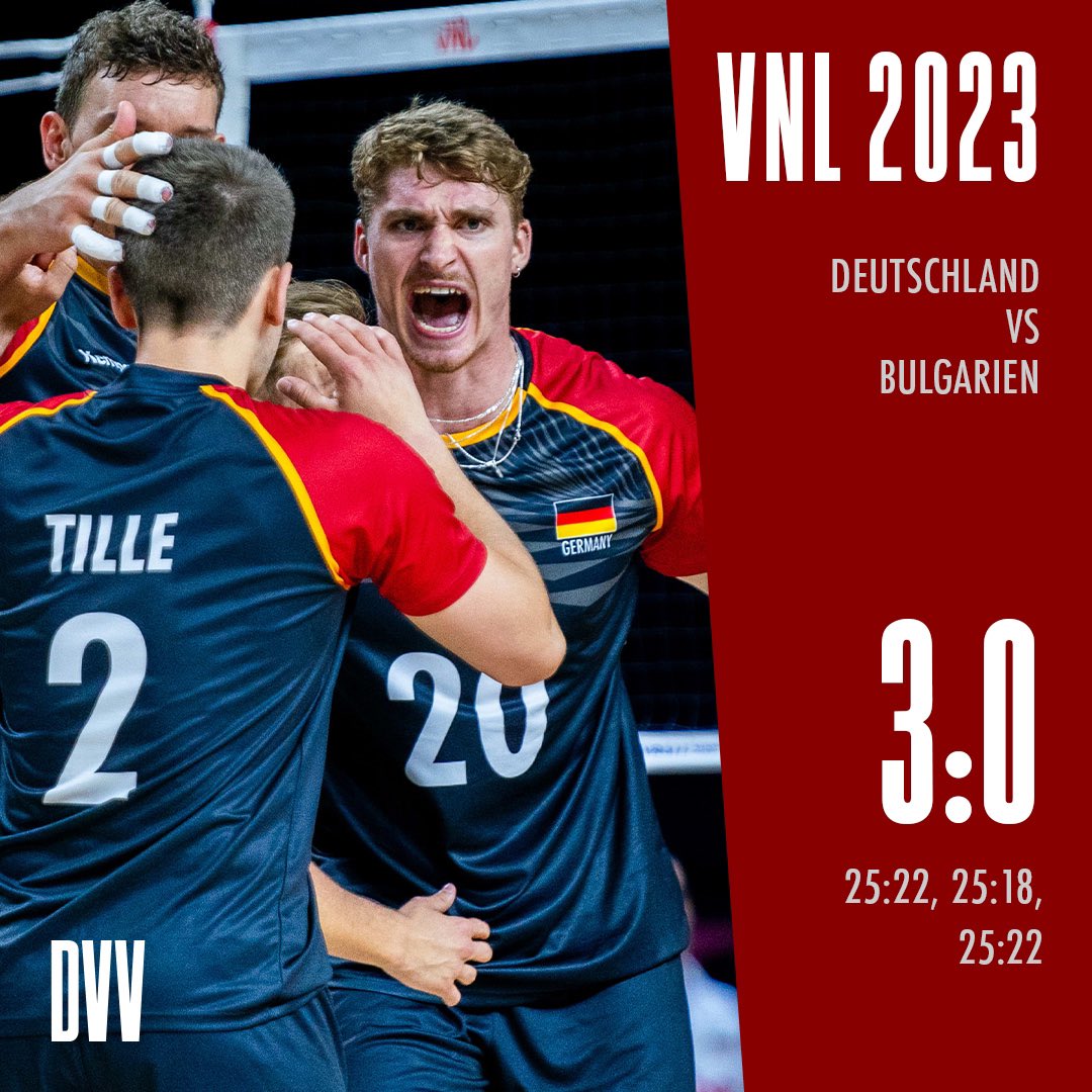 DVV_Volleyball's tweet photo. JAAA 💥🤩 Drei zu Null!

Spielbericht: https://t.co/VoRcm79XuA

#volleyball #vnl #nationsleague #teamdeutschland #nationalteam #kempa #kempasports https://t.co/ije1wHhBz5