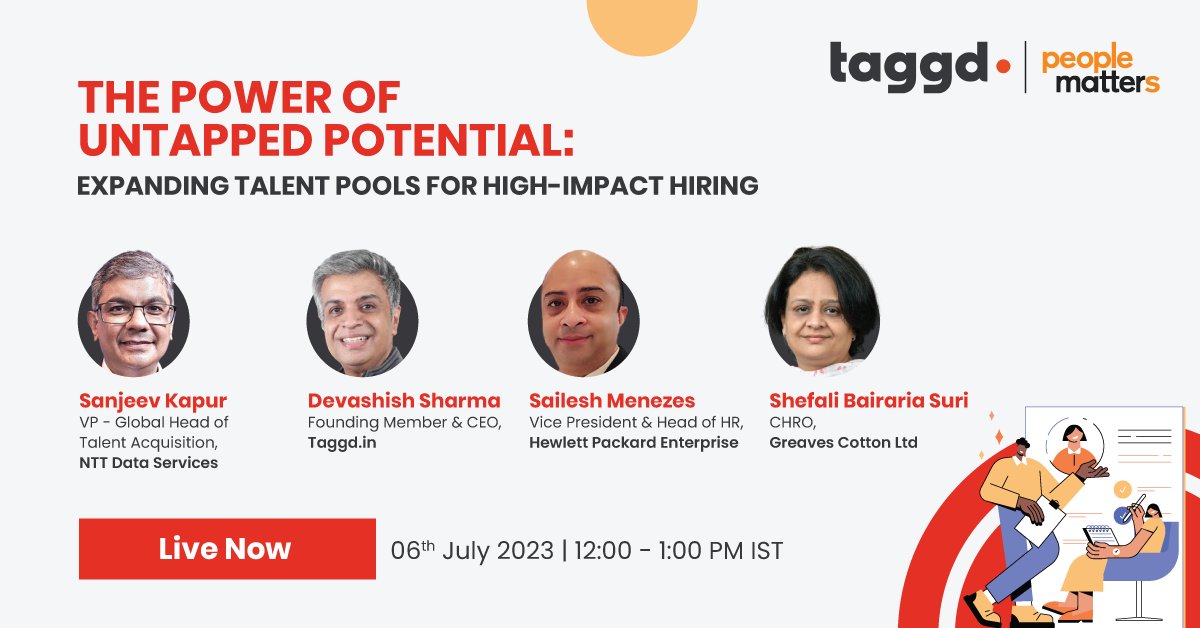 *Live Now*

Join experts in this exclusive webcast and explore The Power of Untapped Potential: Expanding Talent Pools for High-Impact Hiring.

We will discuss:

1. Skill gap conundrum and other challenges across the talent landscape

#rpo #hiring #highimpacthiring