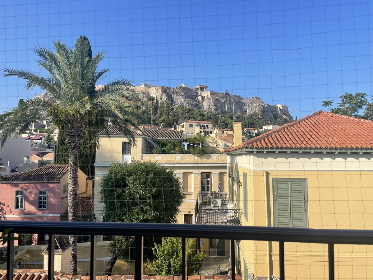 Breakfast with the Acropolis! The antiquities in this entire area are just amazing. Every place I’ve been I have absolutely loved. Well, maybe not Santorini. But even that has its charms. @vivien2112 #RushFamily