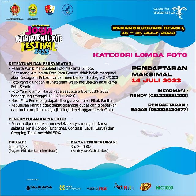 kota_jogja's tweet photo. Jogja International Kite Festival 2023 ada lagi nih!
Kuy ikutan lomba layang-layang dan lomba fotonya!
Wajib bawa pasukan yang banyak kalo ke sini!!
📍 Parangkusumo beach
📅 15-16 Juli 2023
Source @visitingjogja
#kotajogja #kotajogjacom #visitingjogja #JIKF #eventjogja #bantul https://t.co/5xYbUvQ2du