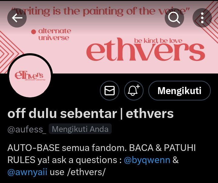 Halo teman-teman, kalau misalnya ada yang mau nitip menfess ke bas di bawah ketuk aja dm ku ya tapi harus sabar oke?😁