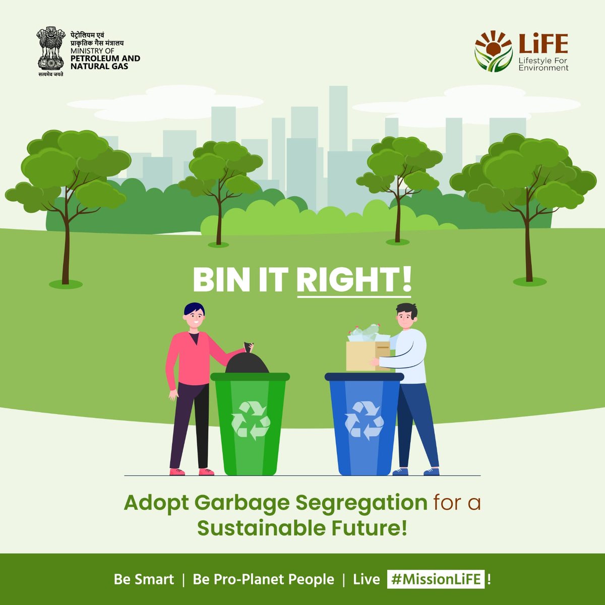 PetroleumMin's tweet image. 🗑️Trash talk alert!🚨 Let's sort it out!🤝

♻️ Separate the recyclable wastes like plastics, paper, &amp;amp; glass in the blue colour bin &amp;amp; organic waste such as food craps, vegetable peels, &amp;amp; yard trimmings in the green colour bin. Let's clean up together!🌍
Be #proplanet #ChooseLiFE