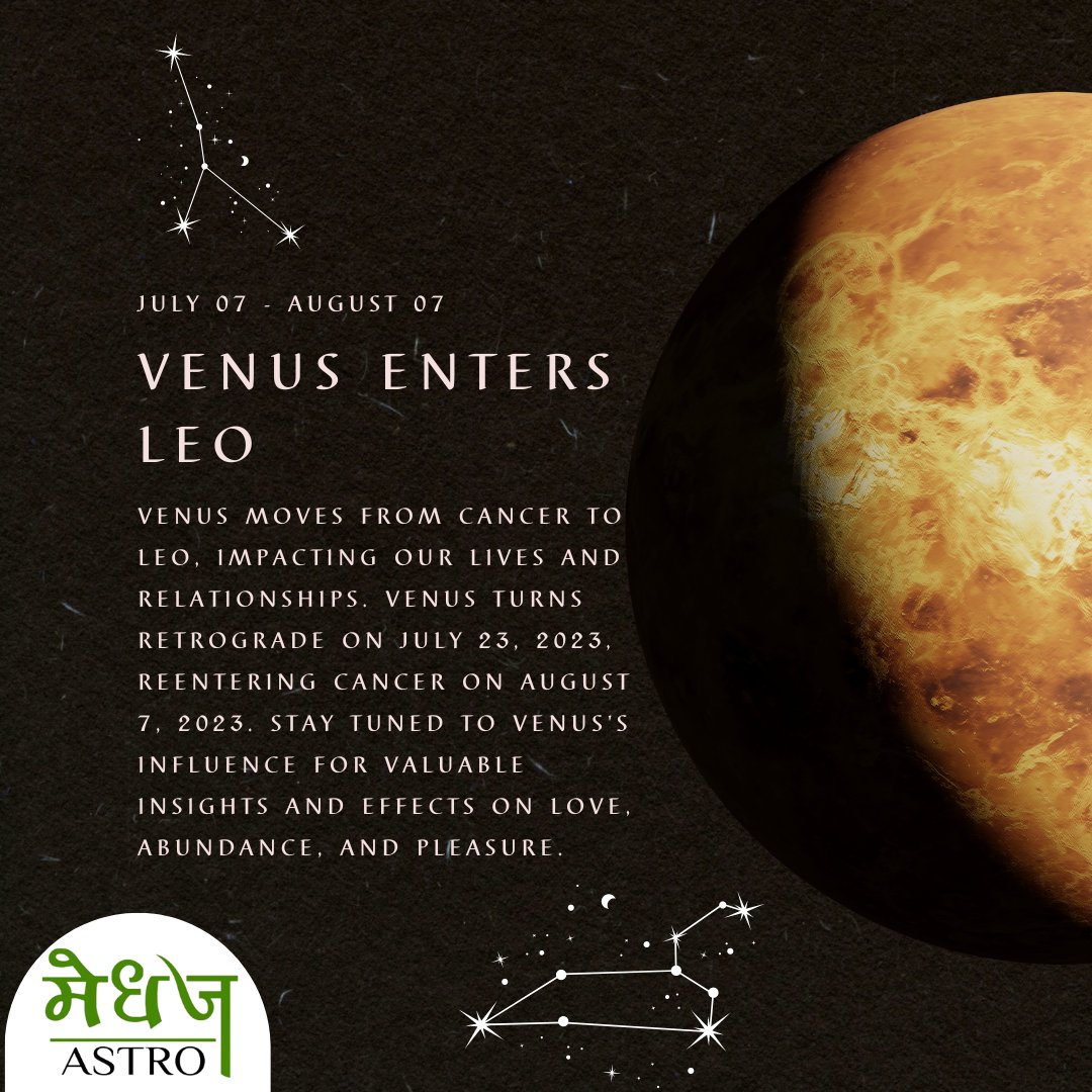 On July 7, 2023, Venus moves from Cancer to Leo, bringing changes to our lives and relationships. Stay tuned for valuable insights on love, abundance, and pleasure. #astrology #transitionday #venus #ASTRO #love #relationship
