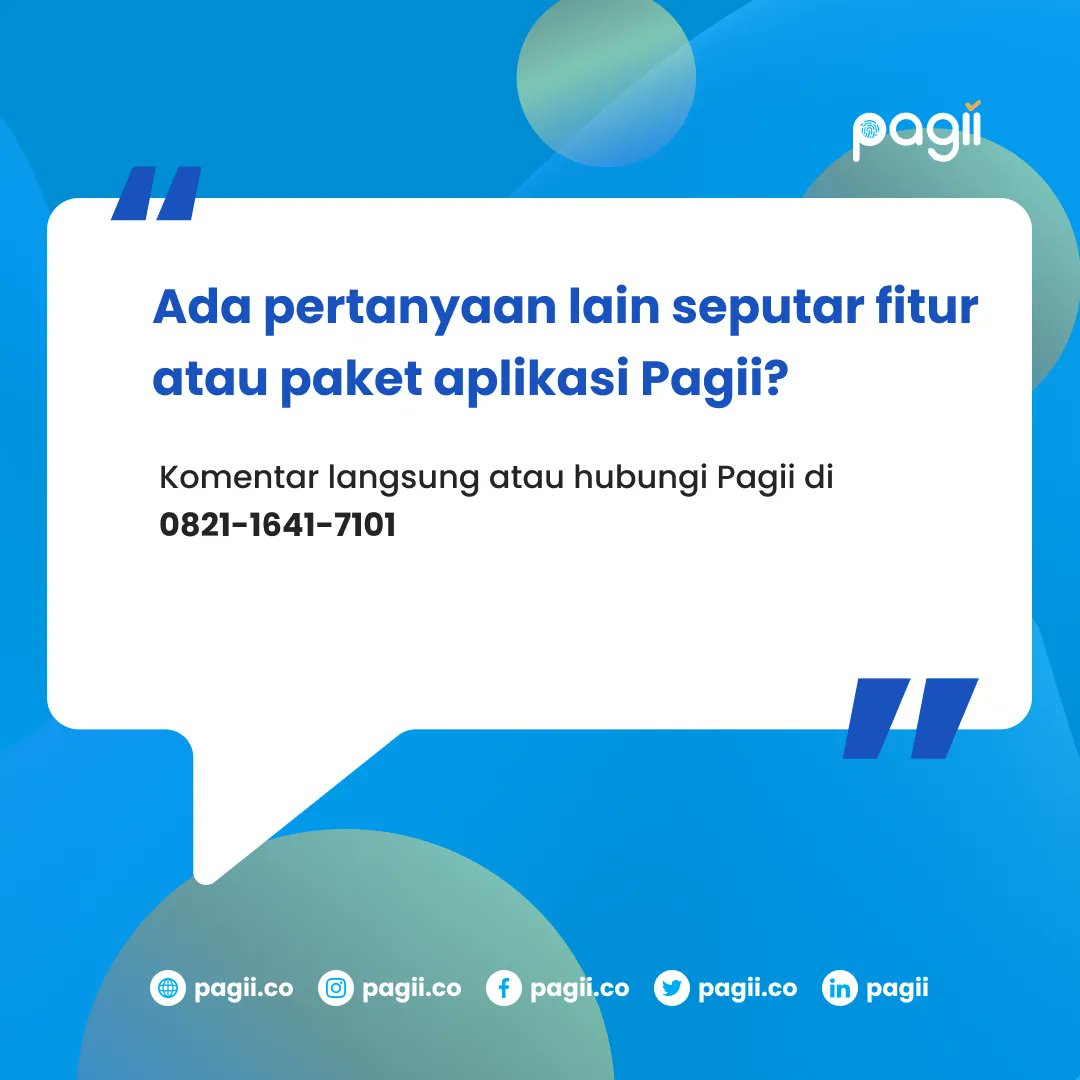 PagiiCo's tweet photo. Ada pertanyaan lain seputar fitur atau paket aplikasi Pagii?

Komentar langsung atau hubungi Pagii langsung 📞📞
---

#AplikasiAbsensi #AbsensiKaryawan #ManajemenAbsensi #AbsensiDigital #HR #HRDIndonesia #manajemenSDM #EfisiensiKerja https://t.co/7CLs1T9gOD