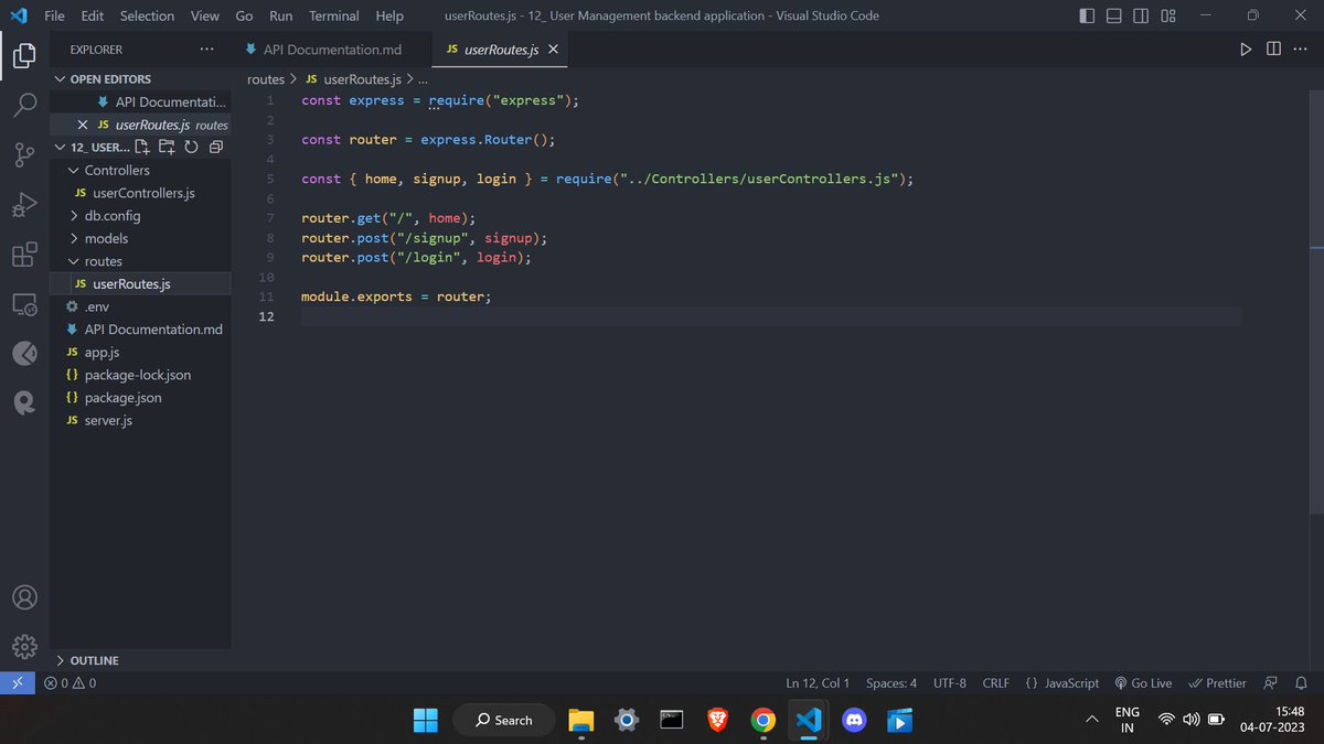 abhinavz_'s tweet image. 🚀 Excited to share my latest project - a RESTful API for User Management! 📷 Implemented endpoints for user signup and login using Node.js and Express.js. 📷 Handled error responses and provided clear feedback to clients. #RESTfulAPI #WebDevelopment #NodeJS #ExpressJS