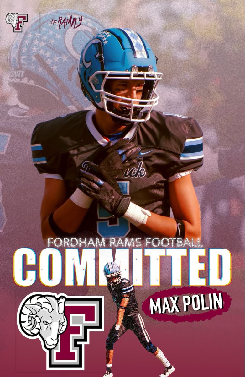 Max_P_5's tweet photo. Thrilled to announce my commitment to @FORDHAMFOOTBALL! Grateful for this incredible opportunity presented by @Coach_Conlin and @Coach_DiRi to continue my athletic and academic careers. Ready to don the maroon and white and compete with my future teammates. 🐏#Committed #Ramily https://t.co/uR7Nx1qZwg