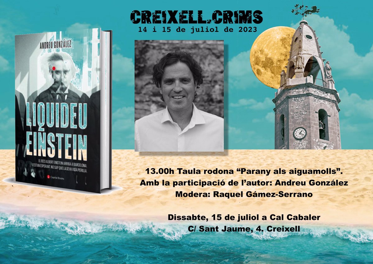 📚📗 <a href="/jordifernando53/">Jordi Fernando</a> i <a href="/andreu_gonzalez/">Andreu González</a> participaran en la taula rodona "Parany als aiguamolls", moderada per @raquelgamezserrano, i ens presentaran els llibres "L'assassí del Tirant", de l'editorial La Campana i "Liquideu Einstein", de <a href="/CapitalBooksBCN/">CapitalBooks</a> 
Benvinguts!🖤💛