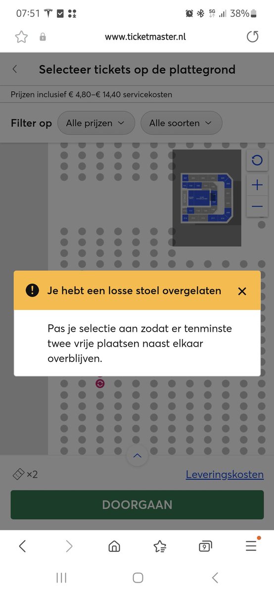 Marco van Hierden (@vanhierden) on Twitter photo Hey <a href="/Ticketmaster_NL/">Ticketmaster NL</a>, ik kan de laatste 2 van de 3 stoelen niet reserveren omdat er dan 1 stoel overblijft. Lijkt me toch niet mijn verantwoordelijkheid om die te vullen? Hey <a href="/Ticketmaster_NL/">Ticketmaster NL</a>, ik kan de laatste 2 van de 3 stoelen niet reserveren omdat er dan 1 stoel overblijft. Lijkt me toch niet mijn verantwoordelijkheid om die te vullen?