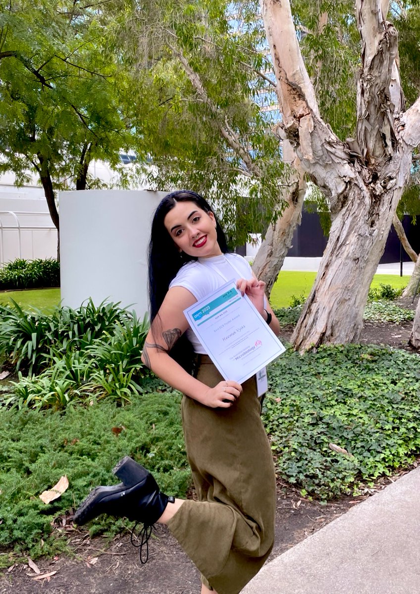 🚨 Update 🚨 
I WON the <a href="/AUSSOCMIC/">ASM</a> #ASM2023 ‘Best ECR Poster Award’ 🥇 

Shout out to my team of microbiologists &amp; engineers who contributed to this work <a href="/AnneMaiPro/">Anne Mai-Prochnow</a> <a href="/PJCullen100/">PJ Cullen</a> <a href="/blanchepugie/">Binbin Xia</a> and Co. 

I thank <a href="/ASM_NSWACT/">ASM NSW/ACT Branch</a> for the ‘Post Doc Award’ that aided my attendance! ✨🥹