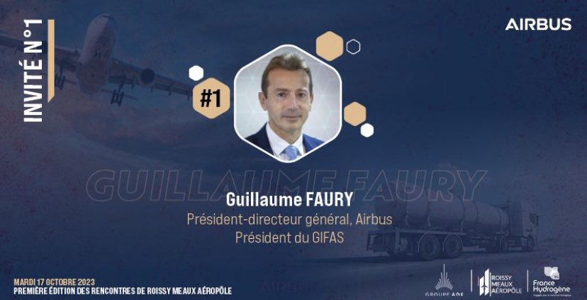 GIP_RoissyMeaux's tweet photo. Attention décollage !  🛫 

@GuillaumeFaury, Président-directeur général @Airbus @GifasOfficiel sera présent aux #RencontresRMA pour débattre sur l’avion du futur 💥

Rendez-vous le 17 octobre à Meaux ❗️

Pour vous inscrire : https://t.co/OffnOK7Svc

@GroupeADP @FranceHydrogene https://t.co/vuFonN7ip5