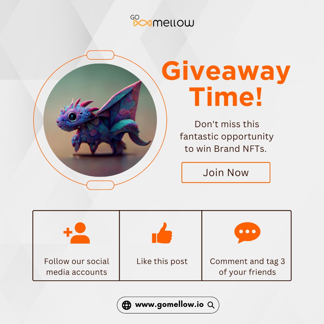 🎉 Giveaway Alert! 🎉

We're thrilled to announce an exciting giveaway that you won't want to miss!

Best of luck to everyone! 🤞✨

Join Now: linktr.ee/gomellow.io

#Giveaway #Contest #WinFreeStuff #PrizeGiveaway #EnterToWin #GoodLuck #Threads #GoMellow #NFTs
