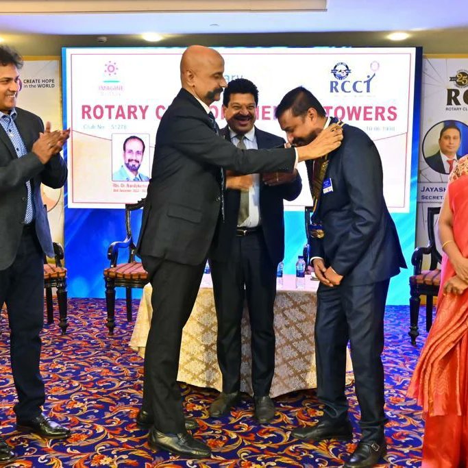 rcctowers's tweet photo. Congratulations to Rtn Binoy PK, the 26th President of Rotary Club of Chennai Towers! 🎉

#RotaryClubOfChennaiTowers #RCCT #Rotary #Installation2023 #CommunityService #RotaryInternational #ServiceAboveSelf #RotaryYear2023 https://t.co/1ksd6jAsEi