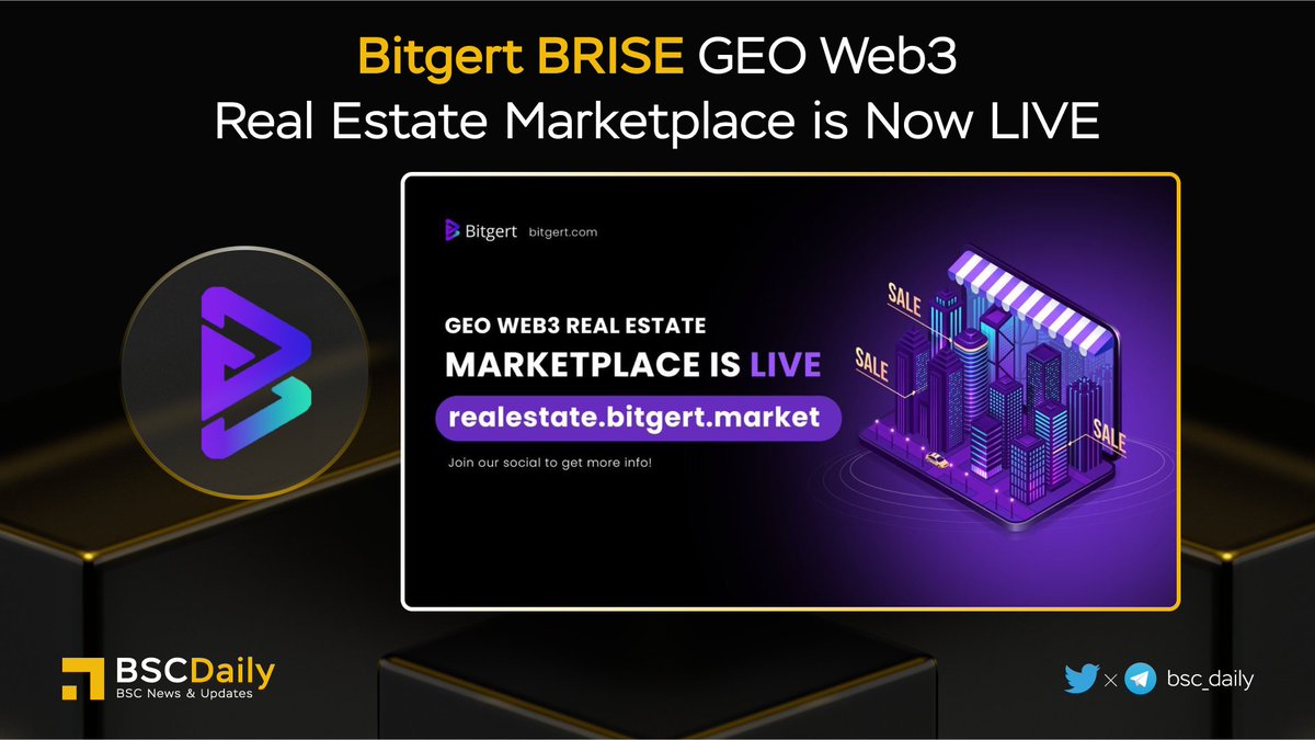 bsc_daily's tweet photo. 🎉 @bitgertbrise $BRISE GEO #WEB3 - Real Estate Marketplace is Now Live🏆

Visit https://t.co/B9GlHsCt1e

#BRISE - World's First Zero Gas Fee Blockchain, Secure &amp; Scalable Blockchain Ecosystem.

#BNB #BSC #WEB3 https://t.co/bOZqXutl8o