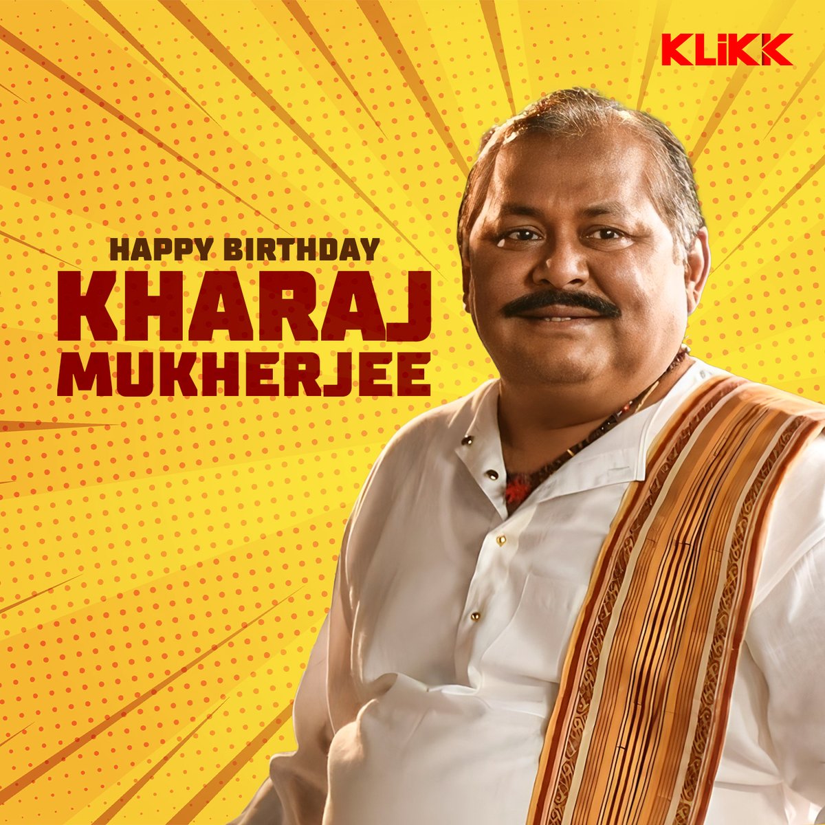 Happy Birthday to the extraordinary actor, Kharaj Mukherjee! May your special day be filled with joy.
 
#Klikk #KharajMukherjee