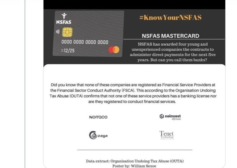 maphephandaba1's tweet photo. Students across the country have not received their NSFAS allowances for the month of July , due to third party service providers introduced by Higher Education Minister @DrBladeNzimande .
Students want FSPs such as ;  eZaga , Coinvest ,Norraco and Tenet to go .
#Maphephandaba https://t.co/pzZHPZJTZl