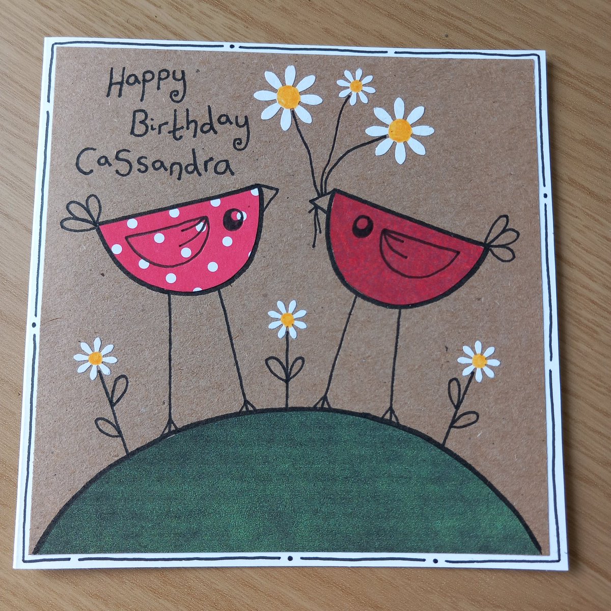 Morning all. Lots of my cards come in a choice of colours.  Here's one of my birthday cards I recently made in red.
Have a browse at etsy.com/shop/birdydood… 
#EarlyBiz #mhhsbd #UKMakers