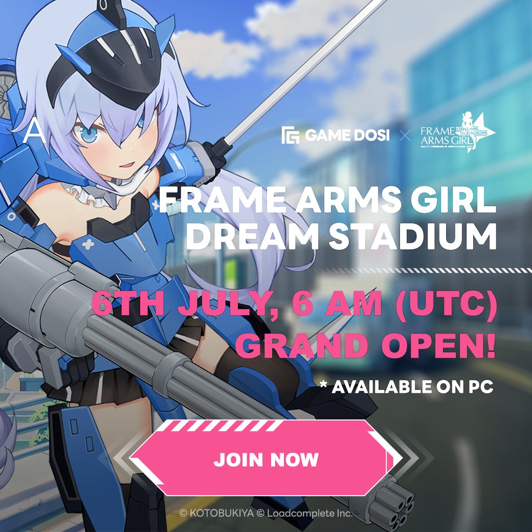 📢 Experience the exciting launch of Frame Arms Girl: Dream Stadium!

Play now this thrilling game on the GAME DOSI portal and grab exclusive NFTs as well! 🥳🎉

Don't miss out on the action - join the game and start playing now! 🕹️

👉🏻 Visit Now: game.dosi.world/game-launch/fa…