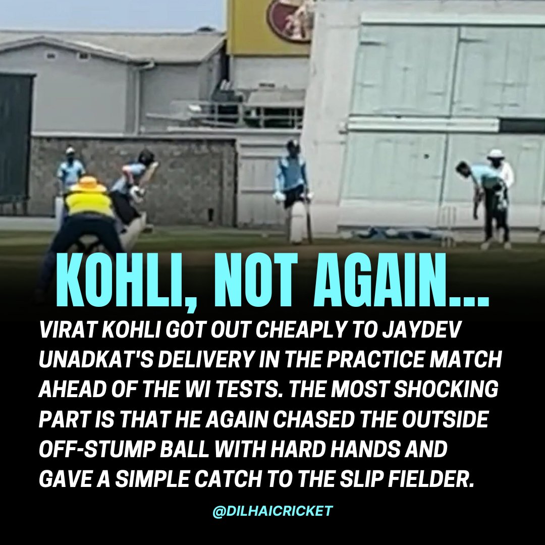 Yaar, phirse wahi outside off stump vali ball!😢 #Cricket #ViratKohli #INDvsWI #IndianCricketTeam