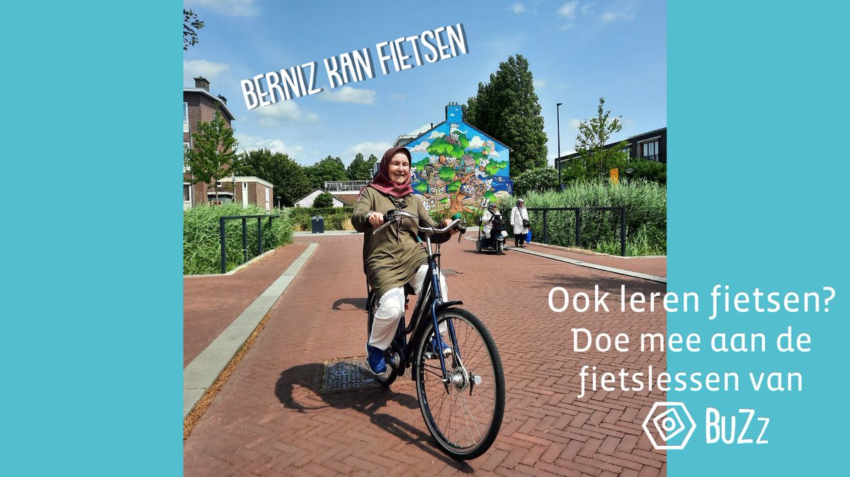 Berniz heeft meegedaan aan de fietslessen en kan nu fietsen! Ze voelt zich onafhankelijker en hoeft niet altijd meer de bus te pakken om mee te doen aan activiteiten. Binnenkort starten we weer met fietslessen. Hou de activiteiten in de gaten (buzzleiden.nl/onze-programma…).