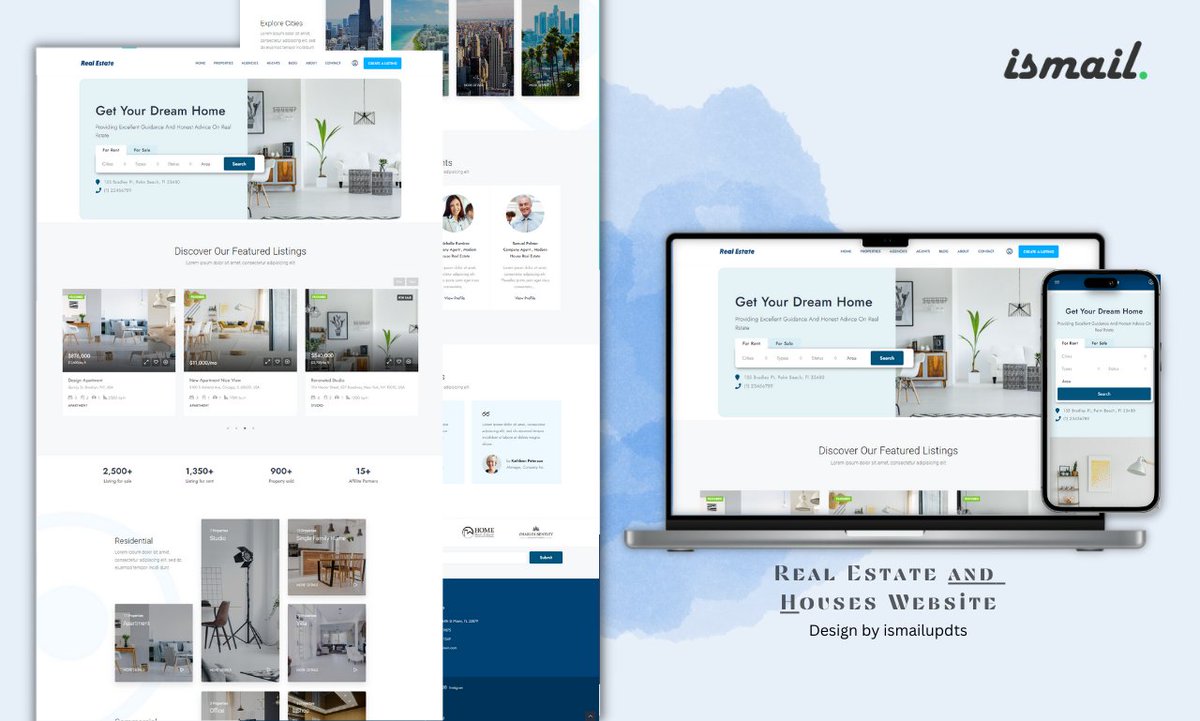 ismailupdts's tweet image. Are you a real estate agent looking to establish your online presence? Let Ismail Miah help you create a visually appealing and user-friendly real estate website. Stand out from the competition and attract more clients. Contact us now! #RealEstateWebDesign #RealEstateWebsites