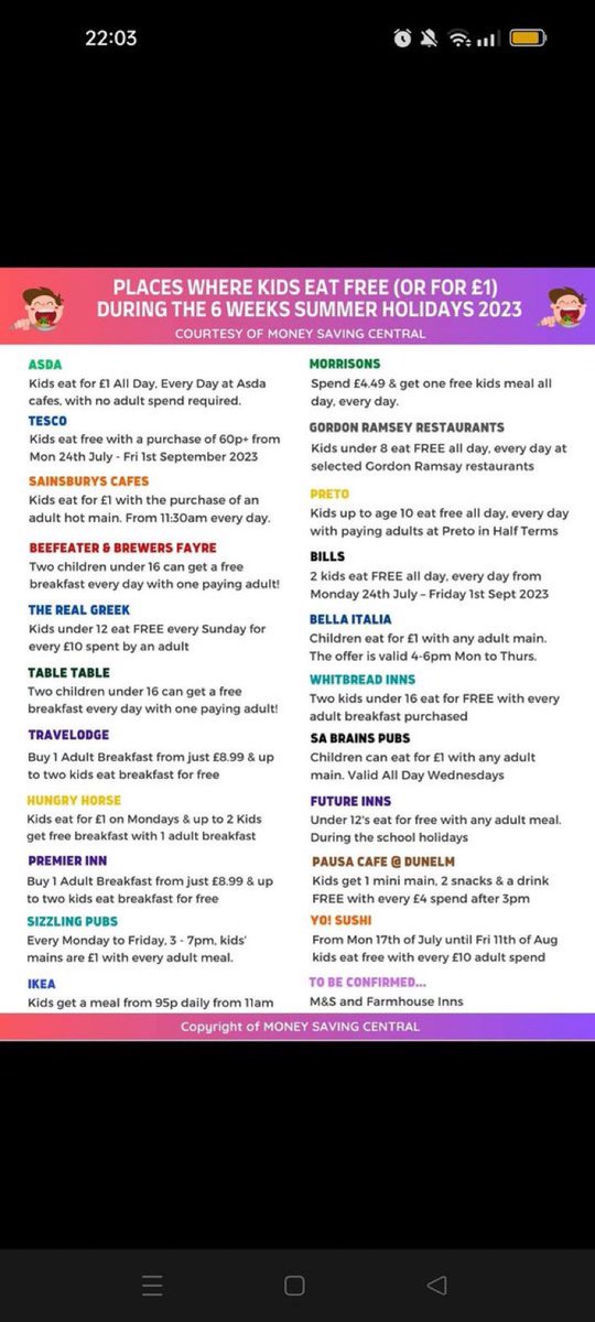 Summer holiday deals for eating out ☀️