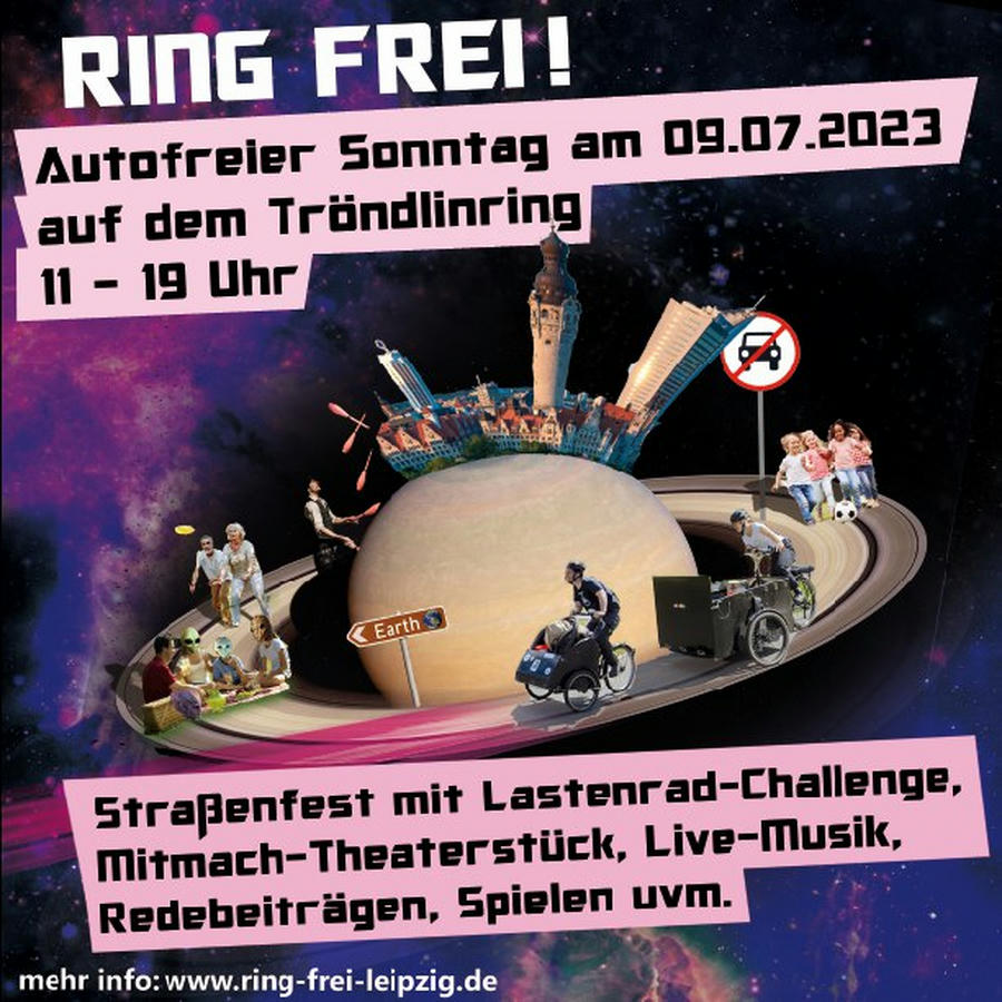 VerkehrswendeLE's tweet photo. #RingFrei! heißt es zum autofreien Sonntag auf dem Tröndlinring. Spazieren &amp; Spielen, wo sonst Autos fahren! Mit @FFFLeipzig @ADFC_Leipzig @BUND_Leipzig @greenpeace_L @ESuperblocks bieten wir u. a.

🎵 Live-Musik
🎭 Mitmachtheater
🚴‍♂️Lastenrad-Challenge

👉 https://t.co/YxYd8e7uAE https://t.co/cgehwvcZgs