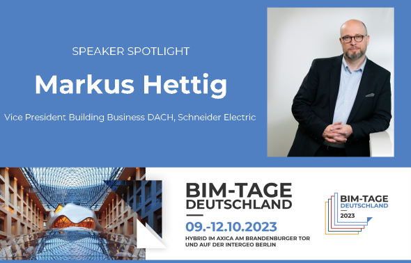 shorturl.at/jsT01
#BTD2023 SPEAKER-UPDATE: Markus Hettig, VP Building Business DACH bei <a href="/SchneiderElecDE/">Schneider Electric</a> 

STAGE 10: “#AXICA CONFERENCE: BUILDING TOGETHER”, DONNERSTAG 12.10.2023

VORTRAGSTITEL: #BIM UND #KI ALS GRUNDLAGE FÜR NACHHALTIGE #GEBÄUDE