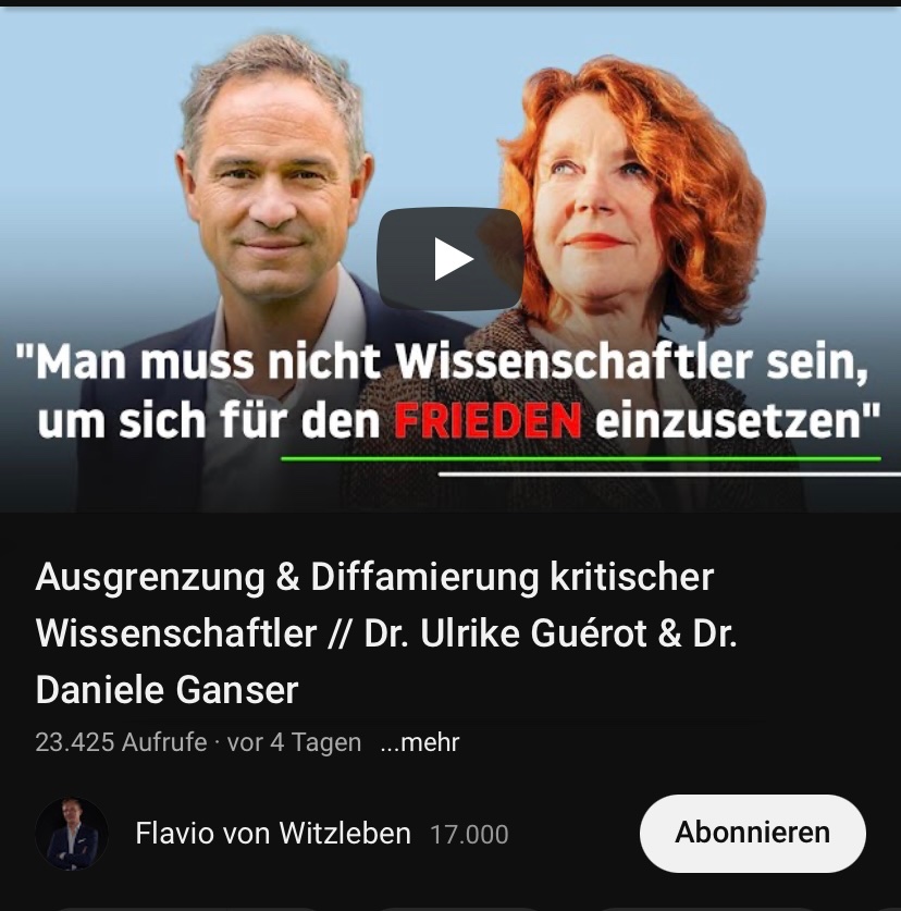FFeigling's tweet photo. Wenn du - wie @ulrikeguerot- jeglichen Anspruch auf akademische Reputation aufgegeben hast, dann kannst du dich gemeinsam mit @DanieleGanser interviewen lassen und sein Werk loben. Interviewer ist @WitzlebenFlavio, Mitarbeiter von “Manova”, vormals bekannt als Rubikon …. 1/2 https://t.co/tXTgjv8HDI