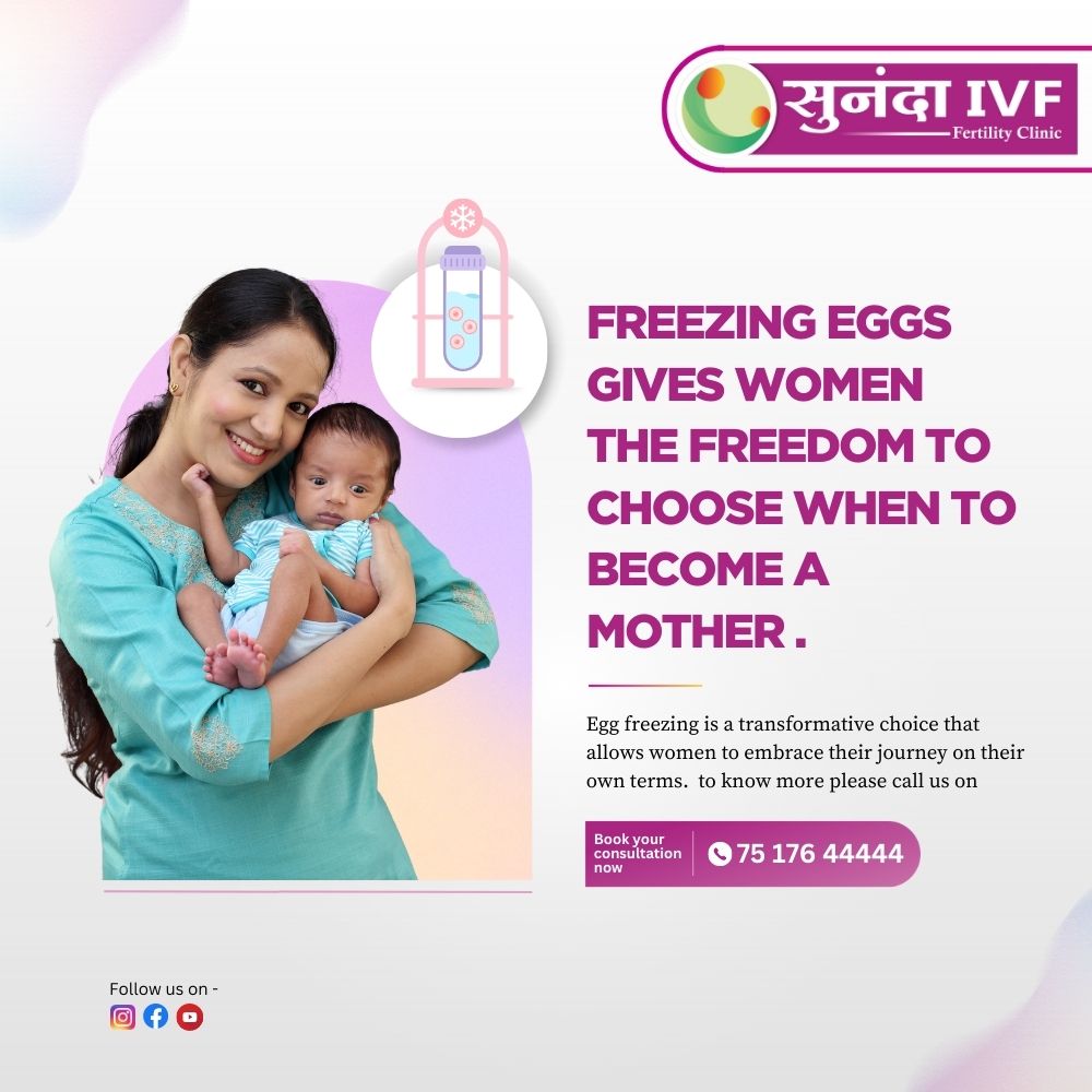 Sunanda IVF, Empowering women with the gift of time and choice. Opt for consultation if you want to delay your pregnancy journey. Call 75 176 44444 or 8657013143 to know more. 

#eggfreezing #sunandaivf #FertilityFreedom #EggcellentChoice