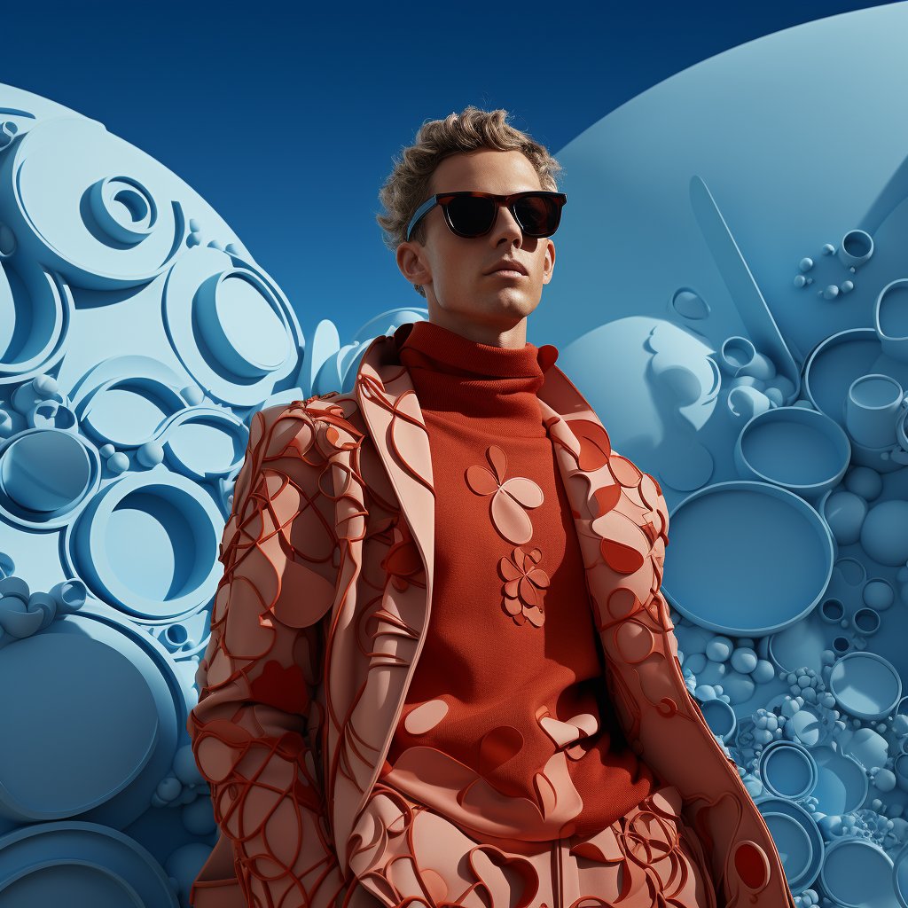 newfredtrib's tweet photo. Circadian Rhythms: A Journey Through Styles and Bubbles - 004
A captivating portrait of a man adorned in a bubbles embroidered jacket, set against a vibrant blue architectural background https://t.co/0wsWFoo7XQ