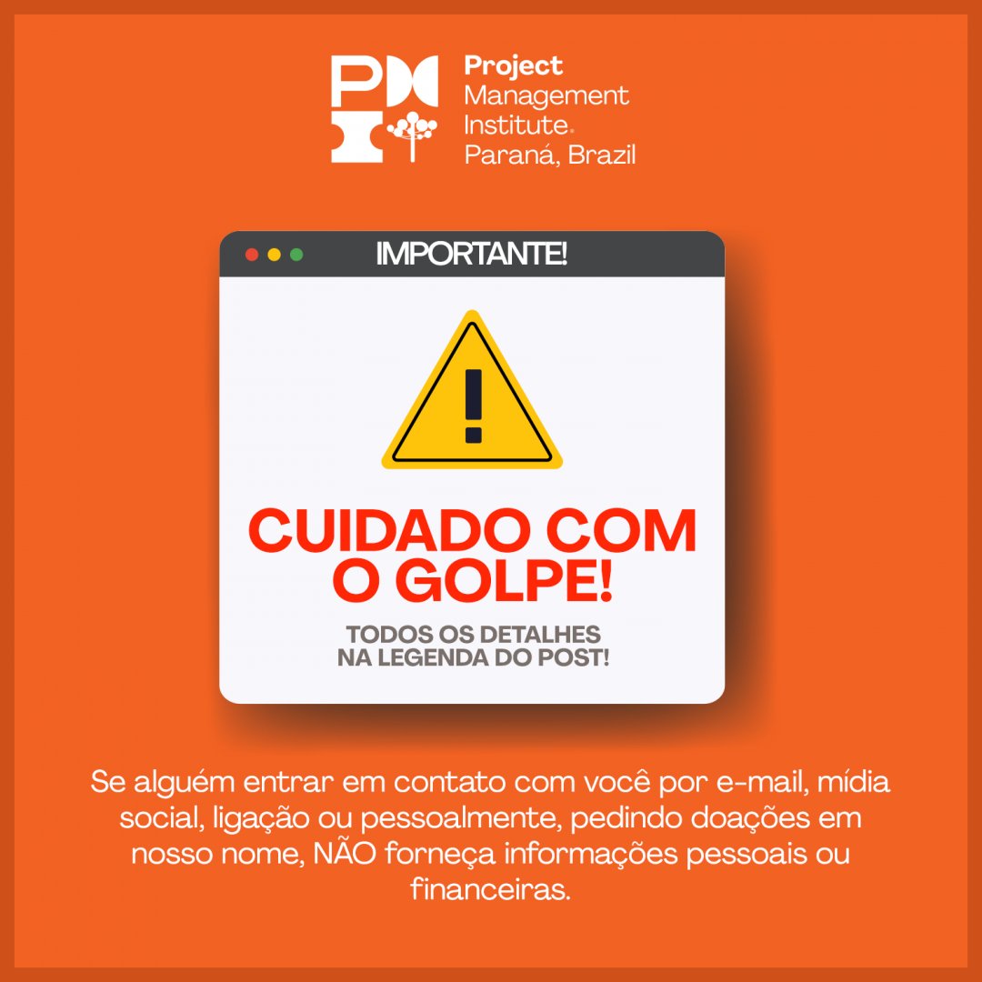 PMIPR's tweet photo. AVISO IMPORTANTE 🚫 Algumas pessoas que afirmam representar o PMI têm abordado alguns membros de nossa comunidade em busca de doações. Queremos deixar claro: essas pessoas não trabalham e não representam o PMI.

DOAÇÕES SÃO ACEITAS SOMENTE PELO SITE DO PMIEF ✅ https://t.co/Dj5j6QsyNF