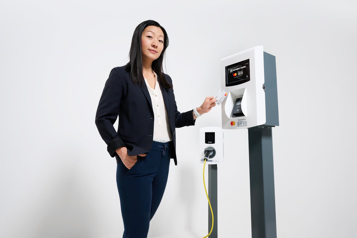 MastercardEU's tweet photo. We are partnering with @Virtaltd and @Worldpay_Global to enable card payments at all 90,000 EV charging stations on Virta’s European network by 2025. 
Read more: https://t.co/xJadQi3iGA
#EVcharging https://t.co/5w2dCFoU3z