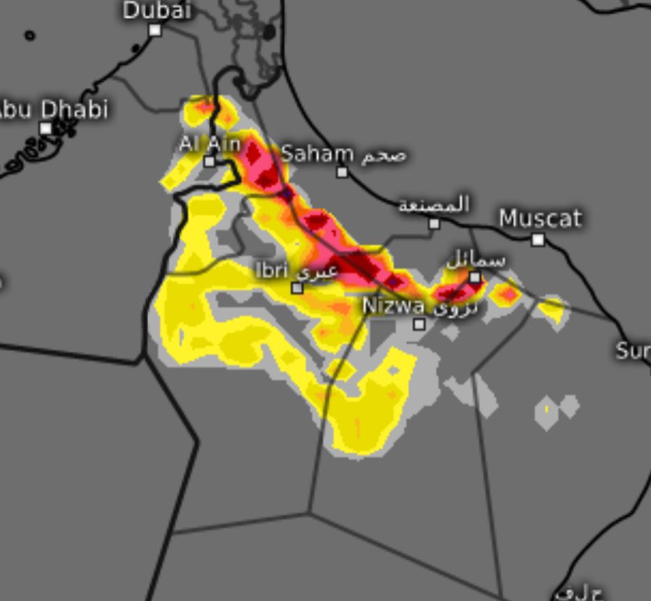 al_alree7's tweet photo. إن شاء الله ⛈️⛈️ الساعات القادمه أجزاء من البريمي والظاهره والداخليه وشمال الشرقيه والله أعلم 🛻🛻 اللهم اسقنا الغيث ولا تجعلنا من القانطين https://t.co/888YAgAb1e