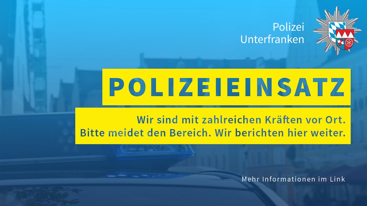 +++AKTUELLER POLIZEIEINSATZ IN SCHWEINFURT+++

Nach einer telefonischen Androhung einer Gewalttat an der Adolph-Kolping-Schule
sind wir mit einer Vielzahl von Kräften vor Ort.

Der Einsatzraum wird abgesperrt.