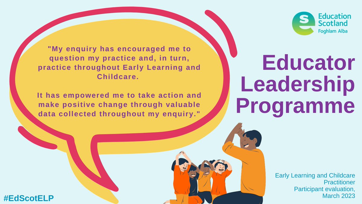 Early Learning and Childcare practitioners, build upon your practice and explore the enquiry process by applying for the popular Educator Leadership Programme.

Apply now until 24 August.

🔗ow.ly/KvOe50OVJvQ
