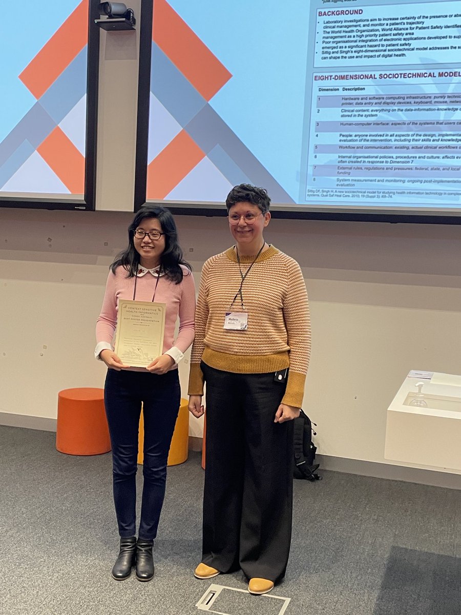 Identifying factors that shape diagnostic stewardship poster wins prize at Context Sensitive Health Informatics conference Sydney 2023. ⁦<a href="/DxInformatics/">Diagnostic Informatics</a>⁩ ⁦<a href="/AIHI_MQ/">Australian Institute of Health Innovation</a>⁩